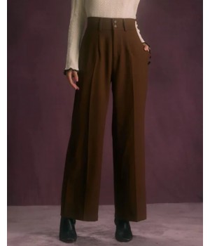 The Coffee Button Slant Pocket Straight Pants